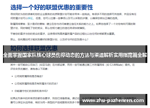 全面掌握国家队核心球员伤停动态的方法与渠道解析实用指南篇全解 全面掌握国家队核心球员伤停动态的方法与渠道解析实用指南篇全解
